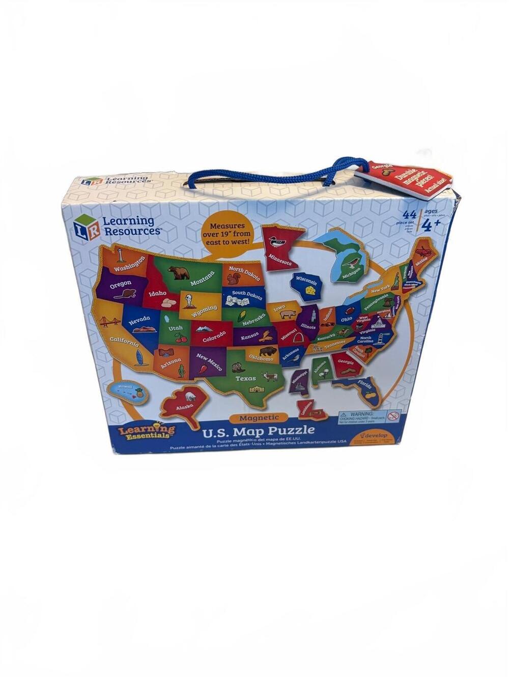 Learning Essentials Magnetic U.S. Map Puzzle for Kids 4+